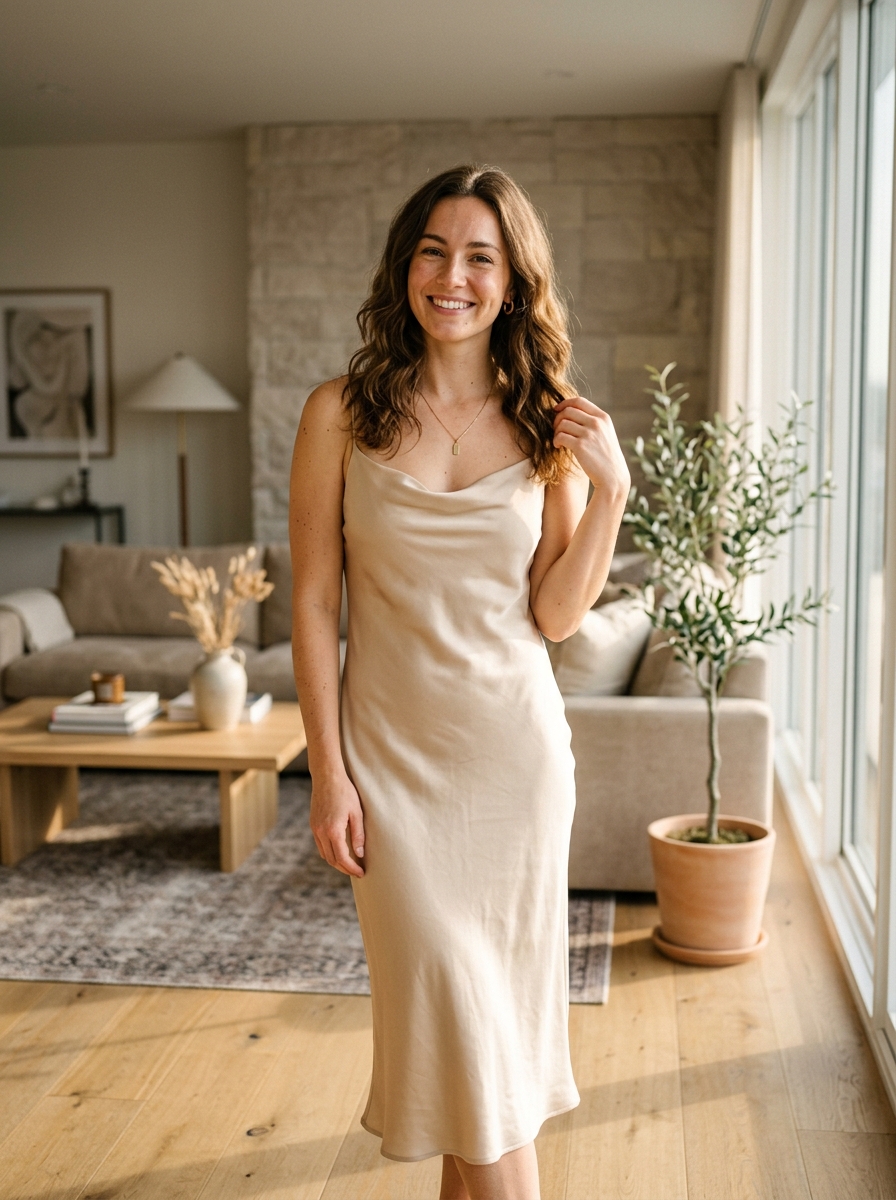 Silk Slip Midi Dress
